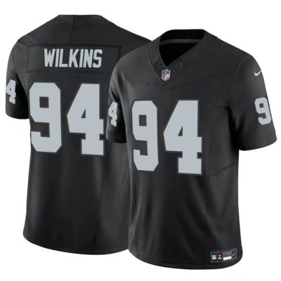 Men's Las Vegas Raiders #94 Christian Wilkins Black 2024 F.U.S.E Vapor Football Stitched Jersey