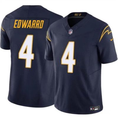 Men's Los Angeles Chargers #4 Gus Edwards Navy 2024 F.U.S.E. Vapor Limited Football Stitched Jersey