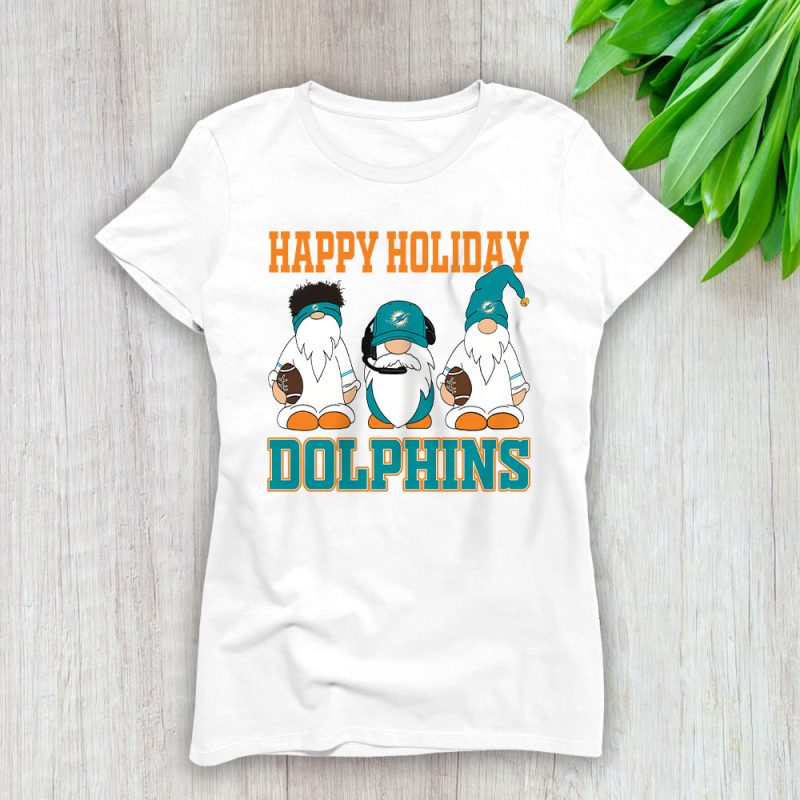 Miami Dolphins Merry Christmas NFL Gift For Fan Christmas Gnomes Lady T-Shirt Women Tee LTL20855