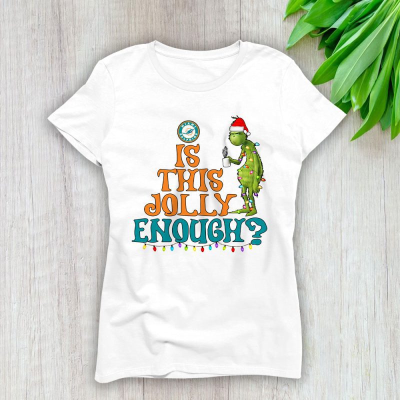 Miami Dolphins Merry Christmas NFL Gift For Fan Cute Grinch Lady T-Shirt Women Tee LTL20854