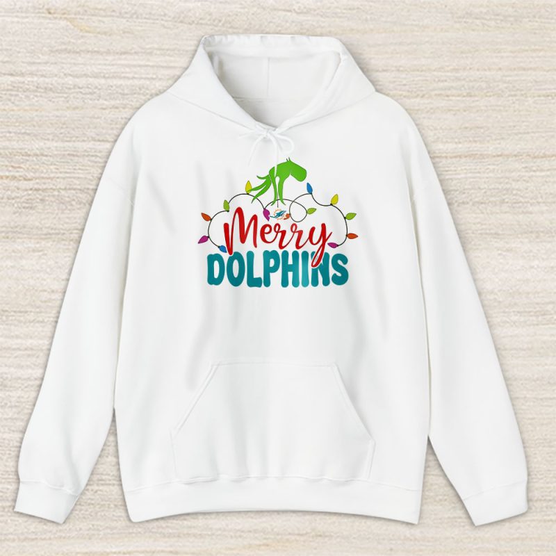 Miami Dolphins Merry Christmas NFL Gift For Fan Cute Grinch Unisex Hoodie TAS20859