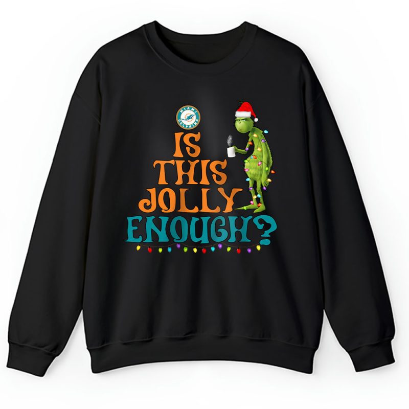 Miami Dolphins Merry Christmas NFL Gift For Fan Cute Grinch Unisex Sweatshirt TAH20854