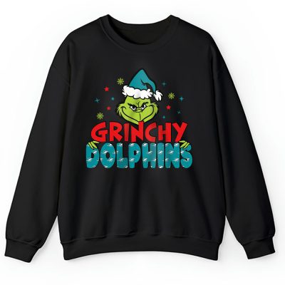 Miami Dolphins Merry Christmas NFL Gift For Fan Cute Grinch Unisex Sweatshirt TAH20864