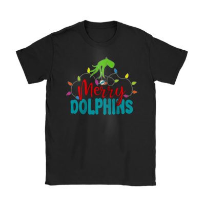 Miami Dolphins Merry Christmas NFL Gift For Fan Cute Grinch Unisex T-Shirt Cotton Tee TAT20859