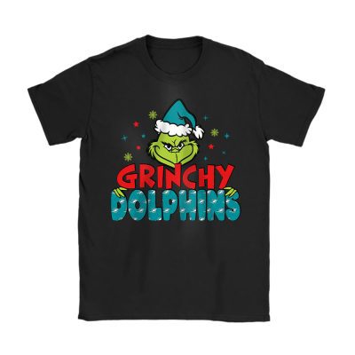 Miami Dolphins Merry Christmas NFL Gift For Fan Cute Grinch Unisex T-Shirt Cotton Tee TAT20864