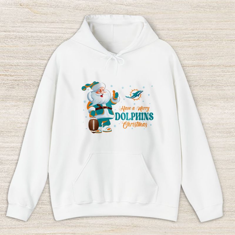 Miami Dolphins Merry Christmas NFL Gift For Fan Cute Santa Hohoho Unisex Hoodie TAS20858