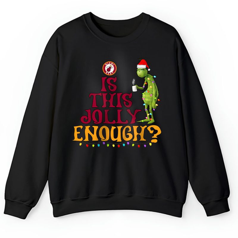 Miami Heat Merry Christmas NBA Gift For Fan Cute Grinch Unisex Sweatshirt TAH21454