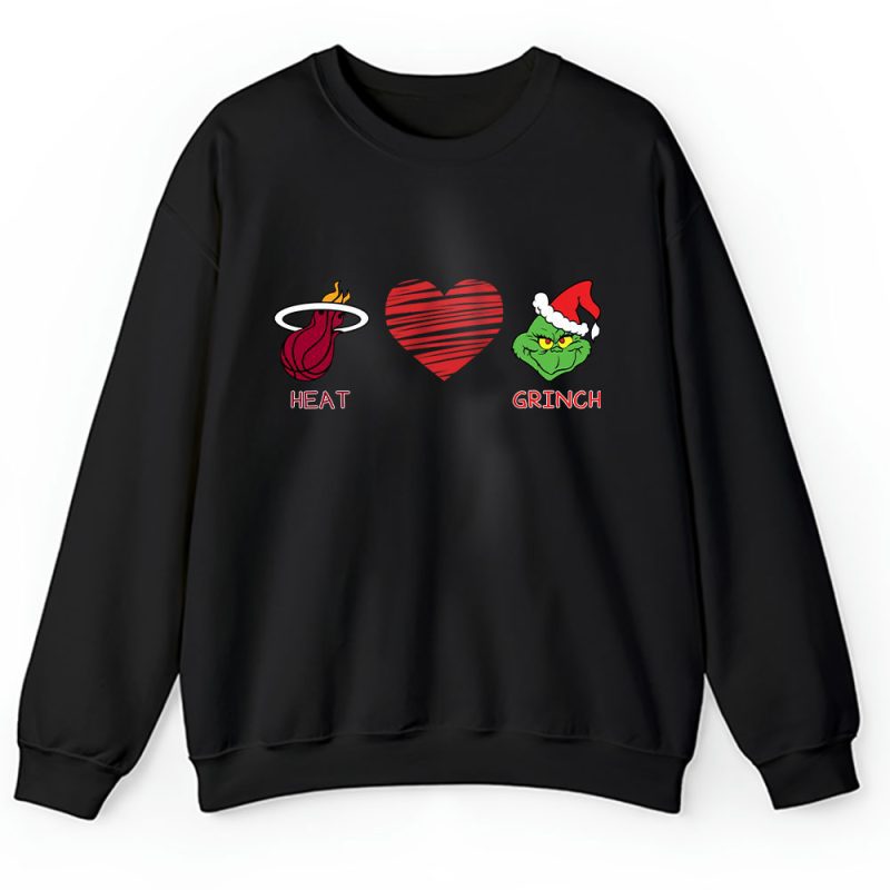 Miami Heat Merry Christmas NBA Gift For Fan Cute Grinch Unisex Sweatshirt TAH21794