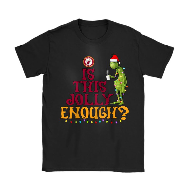 Miami Heat Merry Christmas NBA Gift For Fan Cute Grinch Unisex T-Shirt Cotton Tee TAT21454