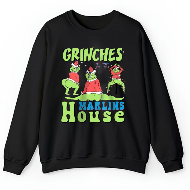 Miami Marlins Merry Christmas MLB Gift For Fan Cute Grinch Unisex Sweatshirt TAH21797