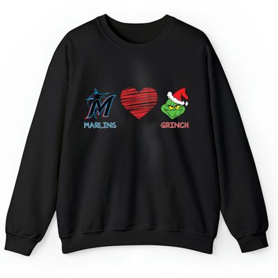 Miami Marlins Merry Christmas MLB Gift For Fan Cute Grinch Unisex Sweatshirt TAH21798