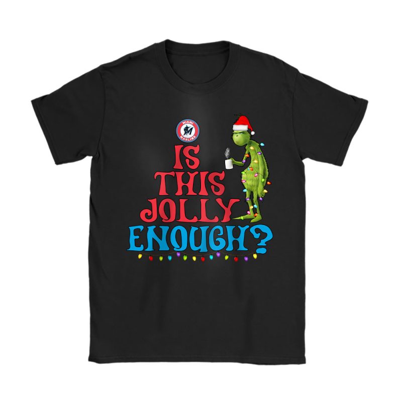 Miami Marlins Merry Christmas MLB Gift For Fan Cute Grinch Unisex T-Shirt Cotton Tee TAT21457