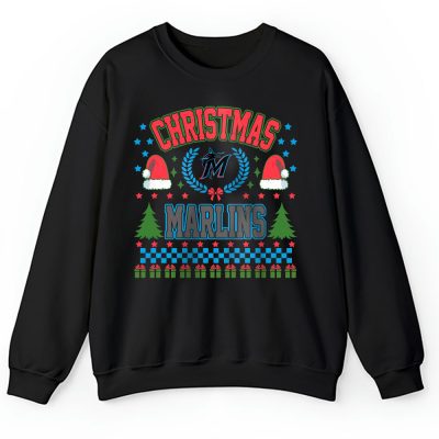 Miami Marlins Merry Christmas MLB Gift For Fan Cute Santa Hohoho Unisex Sweatshirt TAH21799