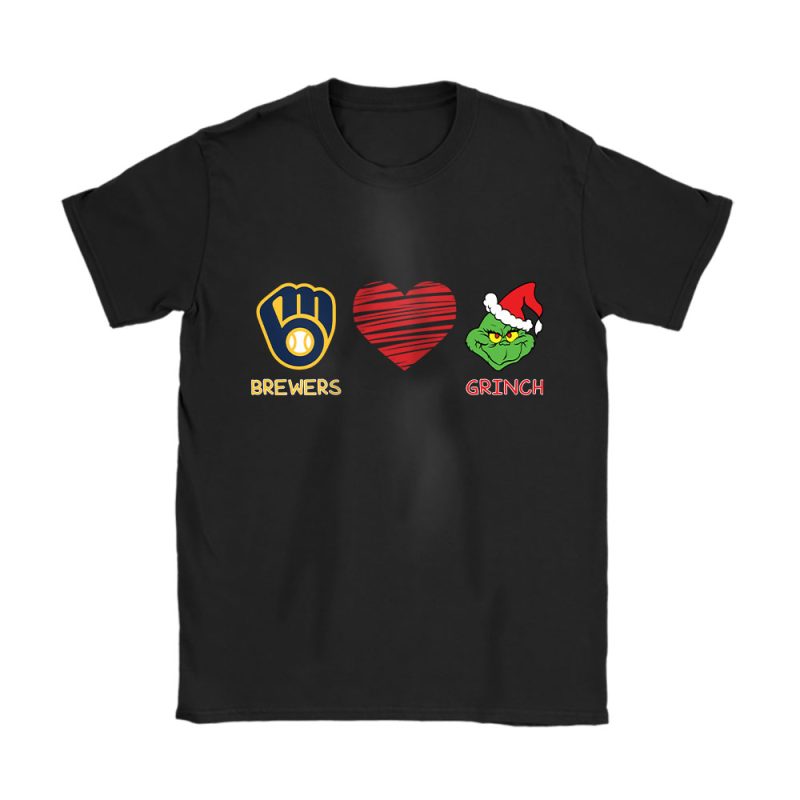 Milwaukee Brewers Merry Christmas MLB Gift For Fan Cute Grinch Unisex T-Shirt Cotton Tee TAT21806