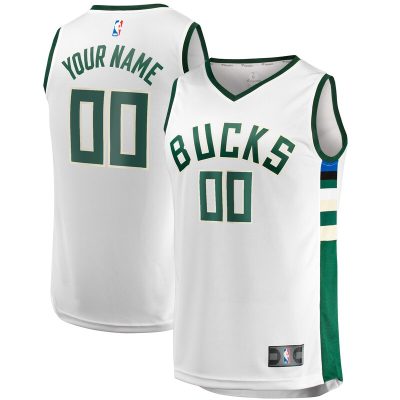 Milwaukee Bucks Fast Break Custom Jersey - White - Association Edition