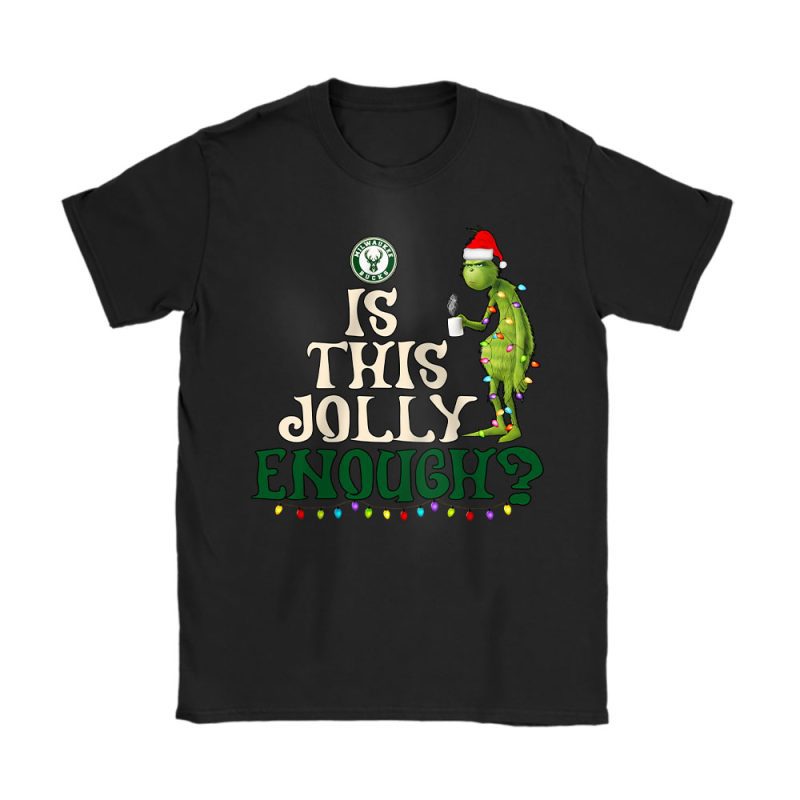 Milwaukee Bucks Merry Christmas NBA Gift For Fan Cute Grinch Unisex T-Shirt Cotton Tee TAT21460