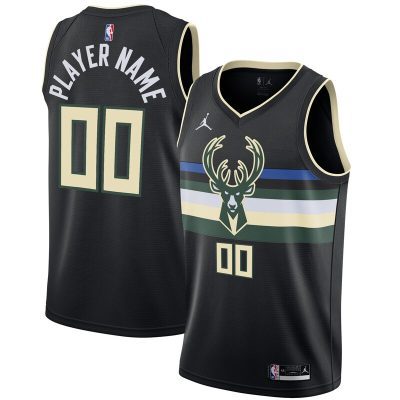 Milwaukee Bucks Swingman Custom Jersey - Statement Edition - Black