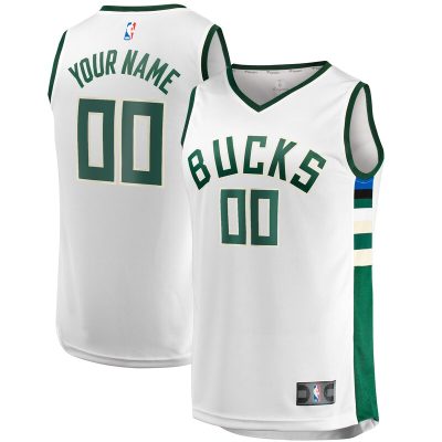 Milwaukee Bucks Youth Fast Break Replica Custom Jersey - Association Edition - White