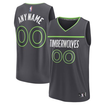 Minnesota Timberwolves Custom Fast Break Jersey - Statement Edition - Black