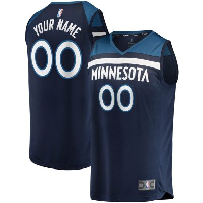 Minnesota Timberwolves Fast Break Custom Replica Jersey Navy - Icon Edition