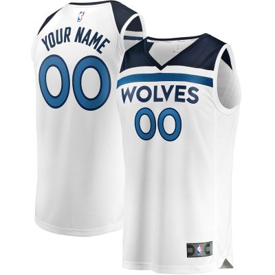 Minnesota Timberwolves Fast Break Custom Replica Jersey White - Association Edition