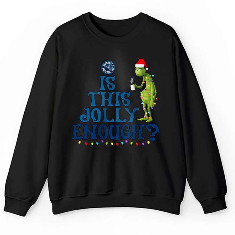 Minnesota Timberwolves Merry Christmas NBA Gift For Fan Cute Grinch Unisex Sweatshirt TAH21466