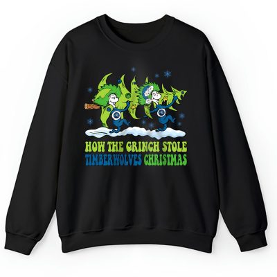 Minnesota Timberwolves Merry Christmas NBA Gift For Fan Cute Grinch Unisex Sweatshirt TAH21808