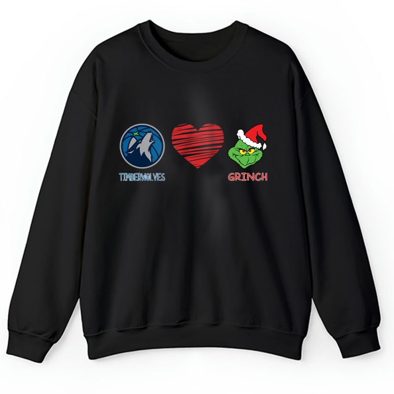 Minnesota Timberwolves Merry Christmas NBA Gift For Fan Cute Grinch Unisex Sweatshirt TAH21810