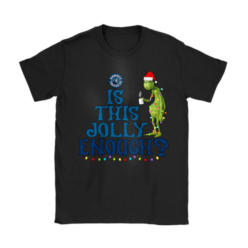 Minnesota Timberwolves Merry Christmas NBA Gift For Fan Cute Grinch Unisex T-Shirt Cotton Tee TAT21466