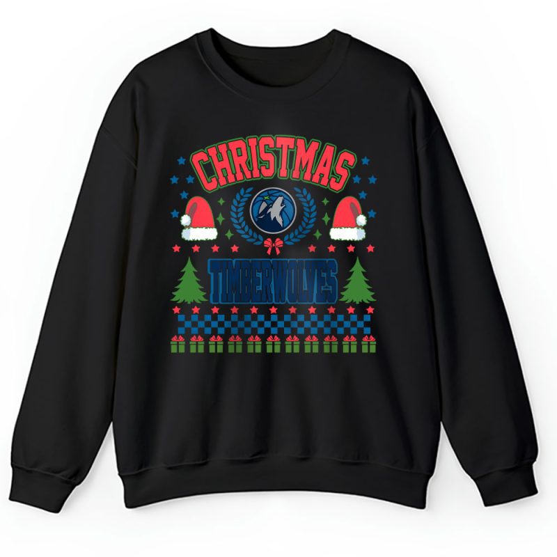 Minnesota Timberwolves Merry Christmas NBA Gift For Fan Cute Santa Hohoho Unisex Sweatshirt TAH21811