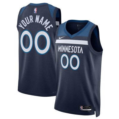 Minnesota Timberwolves Swingman Custom Jersey Navy - Icon Edition