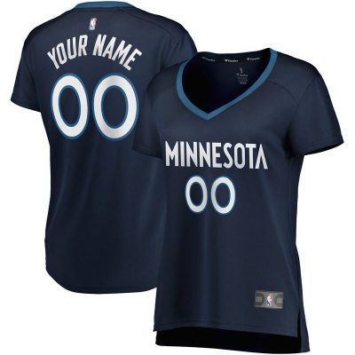 Minnesota Timberwolves Women's Fast Break Custom Jersey Navy - Icon Edition