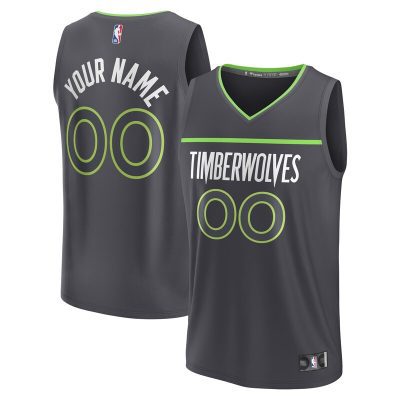 Minnesota Timberwolves Youth Custom Fast Break Jersey - Statement Edition - Black