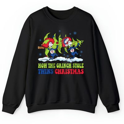 Minnesota Twins Merry Christmas MLB Gift For Fan Cute Grinch Unisex Sweatshirt TAH21812