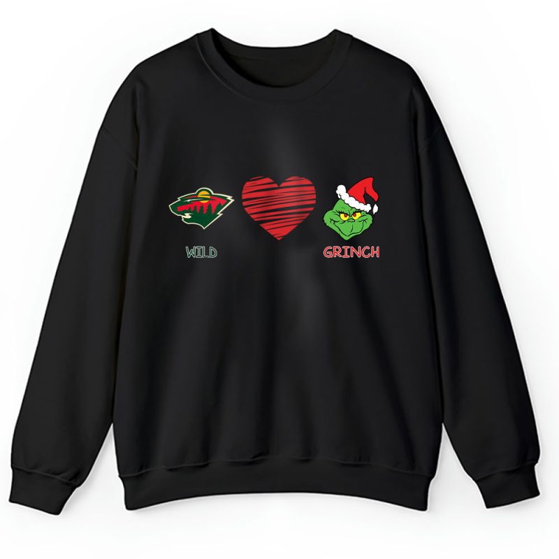 Minnesota Wild Merry Christmas NHL Gift For Fan Cute Grinch Unisex Sweatshirt TAH21818