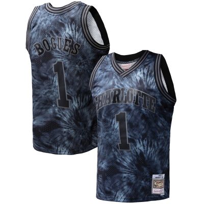 Muggsy Bogues Charlotte Hornets Hardwood Classics 1992/93 Tie-Dye Swingman Jersey - Black