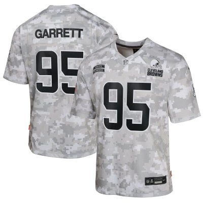 Myles Garrett Cleveland Browns Youth 2024 Salute to Service Game Jersey - Arctic Camo