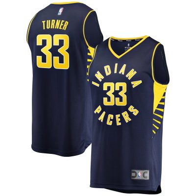 Myles Turner Indiana Pacers Fast Break Replica Jersey Navy - Icon Edition