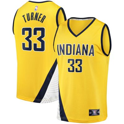 Myles Turner Indiana Pacers Fast Break Replica Jersey - Statement Edition - Gold