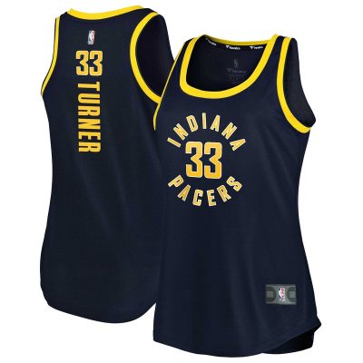 Myles Turner Indiana Pacers Women's Fast Break Tank Jersey - Icon Edition - Navy