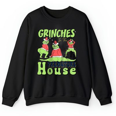 Nashville Predators Merry Christmas NHL Gift For Fan Cute Grinch Unisex Sweatshirt TAH21829