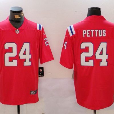 New England Patriots #24 Dell Pettus Red Vapor Limited Football Stitched Jersey