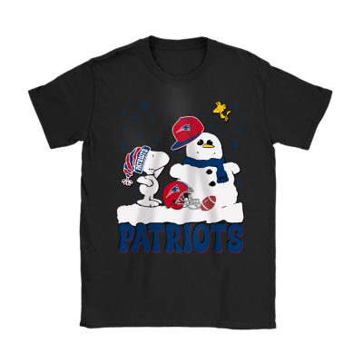 New England Patriots Merry Christmas NFL Gift For Fan Christmas Snoopy And Snow Man Unisex T-Shirt Cotton Tee TAT20927