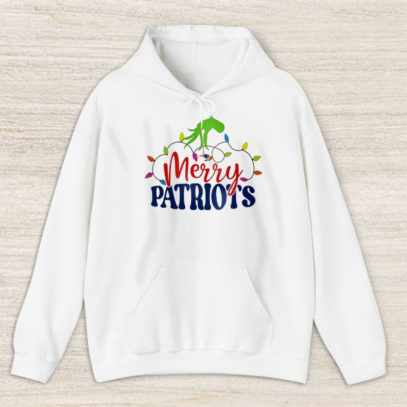 New England Patriots Merry Christmas NFL Gift For Fan Cute Grinch Unisex Hoodie TAS20929