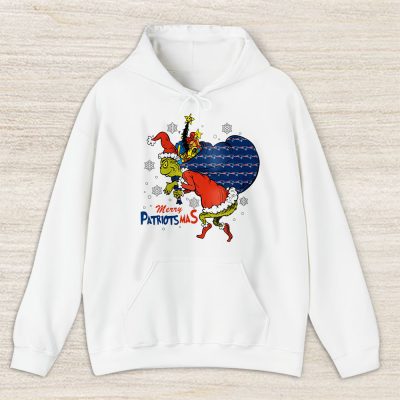 New England Patriots Merry Christmas NFL Gift For Fan Cute Grinch Unisex Hoodie TAS20930