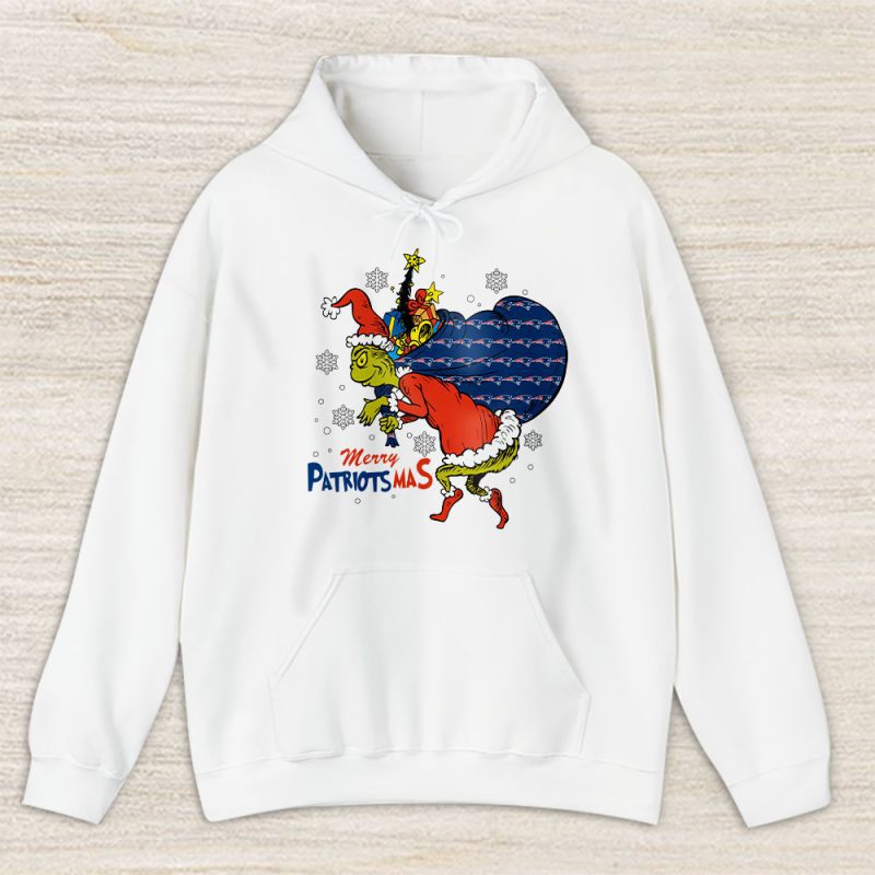 New England Patriots Merry Christmas NFL Gift For Fan Cute Grinch Unisex Hoodie TAS20930