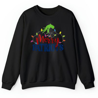 New England Patriots Merry Christmas NFL Gift For Fan Cute Grinch Unisex Sweatshirt TAH20929