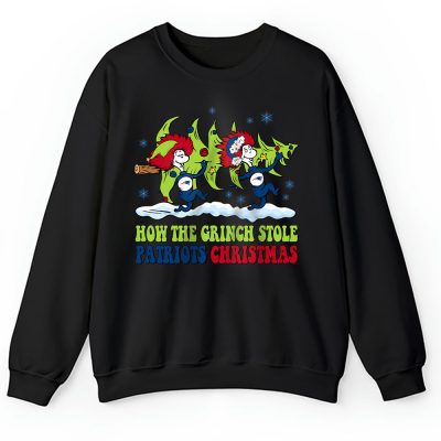 New England Patriots Merry Christmas NFL Gift For Fan Cute Grinch Unisex Sweatshirt TAH20931