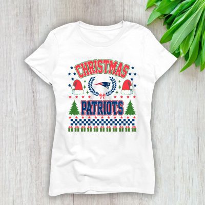 New England Patriots Merry Christmas NFL Gift For Fan Cute Santa Hohoho Lady T-Shirt Women Tee LTL20936