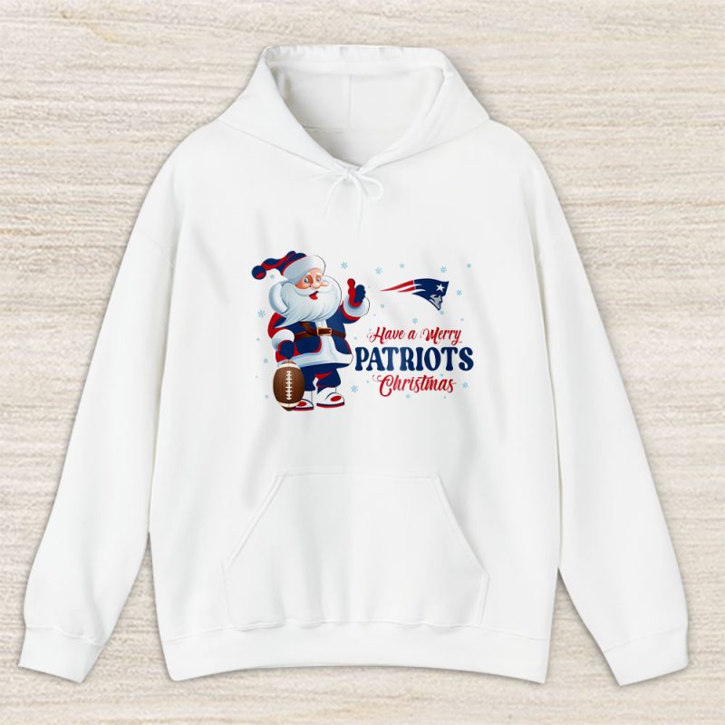 New England Patriots Merry Christmas NFL Gift For Fan Cute Santa Hohoho Unisex Hoodie TAS20928